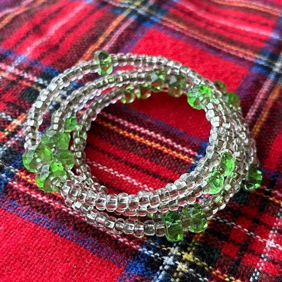 Bracelet Crystals Green and Clear - Picture 2 of 3